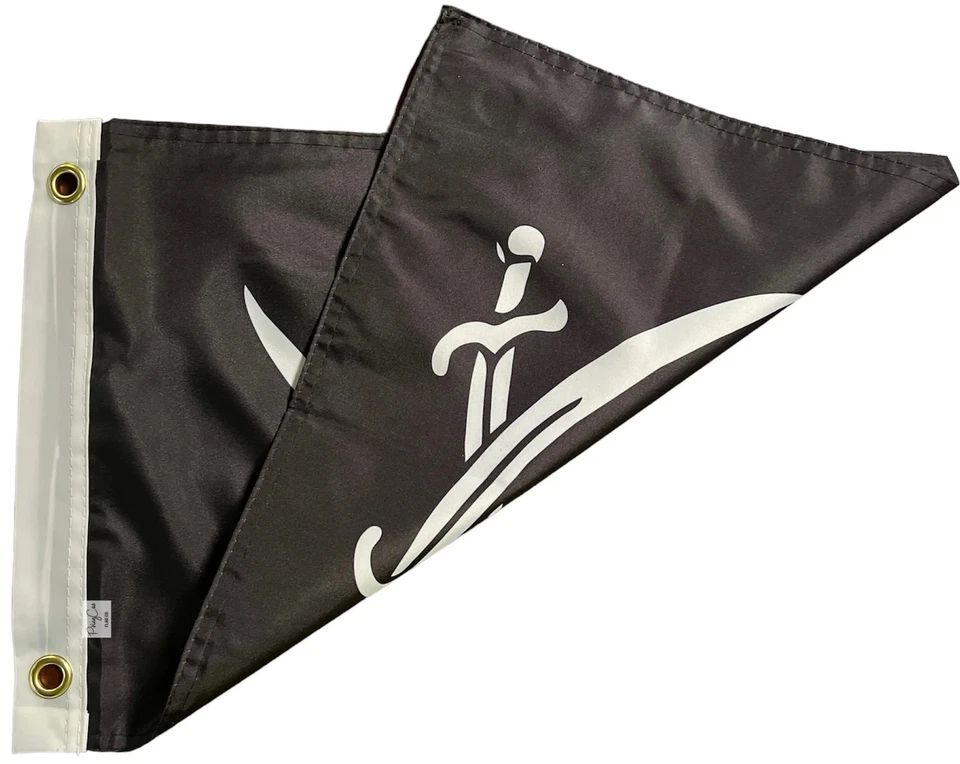 Pequeño 12"x18" Negro Pirata Pez Bandera Espada Bandera Barco Hombre Mar Cueva Bar Esqueleto Foto 2 de 4