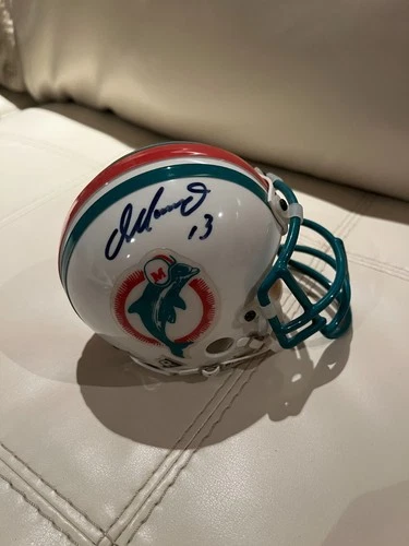 DAN MARINO Hand Signed DOLPHINS Mini Helmet w/ Pic and COA