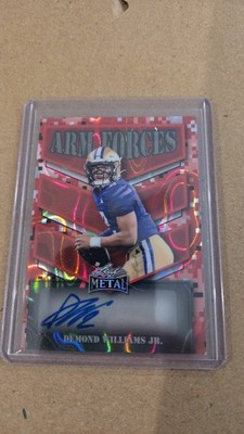 2025 Leaf Metal Demond Williams Jr. Arm Forces Red Lava Auto 8/10 Washington 