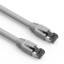 5 Pack of 0.5Ft CAT8 S/FTP Ethernet Network Cable Gray 24AWG
