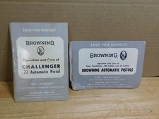 Two Original Browning Automatic Pistol Owners Manuals Challenger 9mm .380 9148