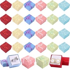 24 Pcs Gift Set,Assorted Color Jewelry Boxes,Small Hard Gift for Ring Earring...