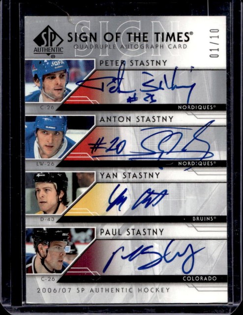 2006-07 SP Authentic Peter Stastny Anton Yan Paul Sign of the Times Auto #1/10