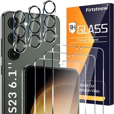 3 Pack Glass Screen Protector for Samsung Galaxy S23 6.1 Inch  3 Pack Black C