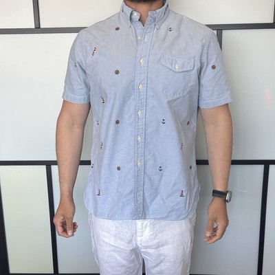 Polo Ralph Lauren Nautical Button Down Shirt Mens LARGE Preppy~FLAWED AS IS  READ