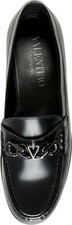 Valentino Garavani Men Black Leather Slip-On Loafers shoes US 9