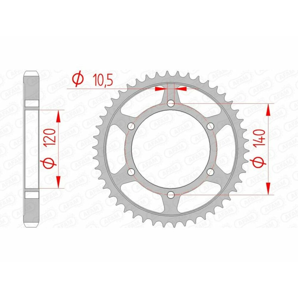 AFAM Standard Steel Crown 16603-Step 530 For Motorcycle Parts Accessories