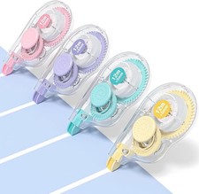 White Correction Tape, 39.4 Feet, 4 Pack Easy to Use Applicator for Instant