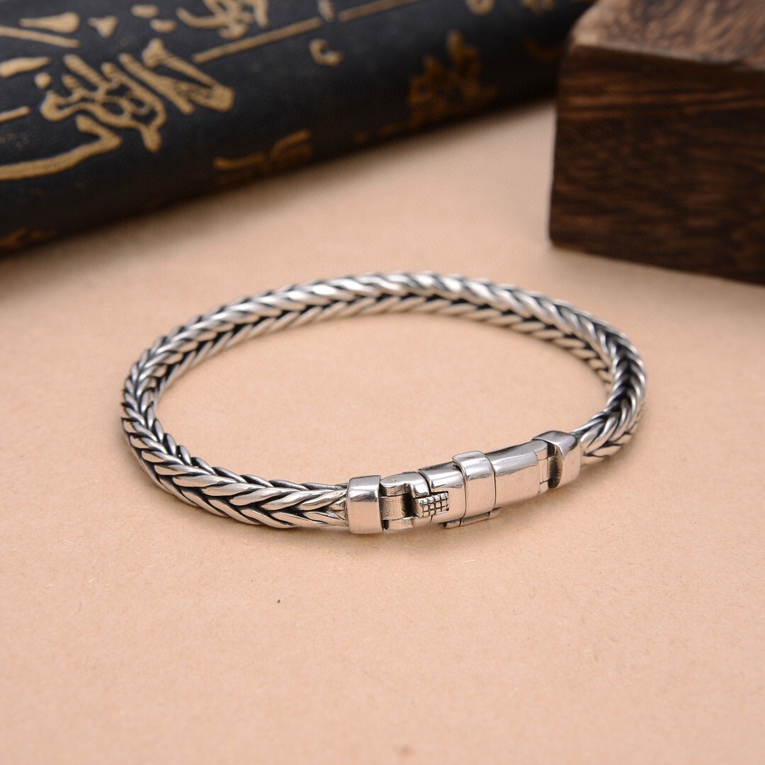 18cm Real Solid 925 Sterling Silver Bracelet Jewe… - image 9