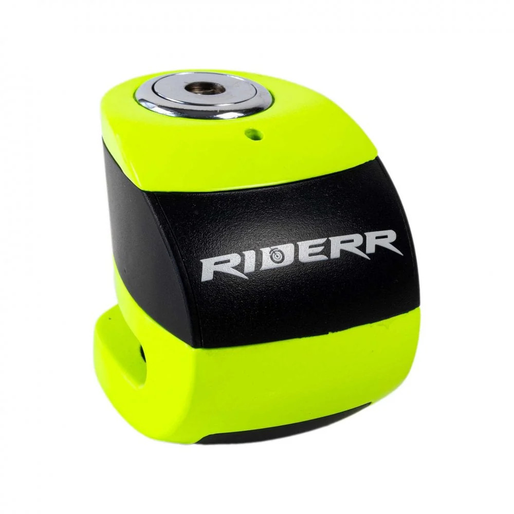 RIDERR Motorcycle RS6 Alarm Disc Lock 6mm Pin | 120db | IP67 Rated (Black/Green