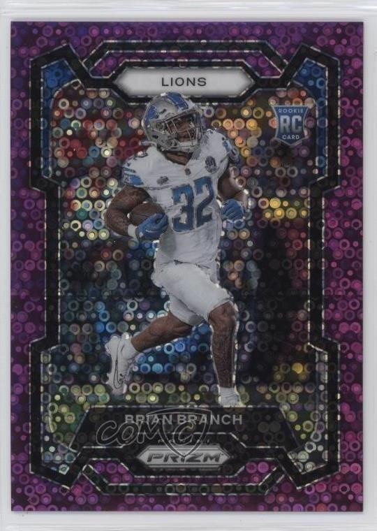 2023 Panini Prizm Rookies No Huddle Purple 26/35 Brian Branch #328 Rookie RC 6m7