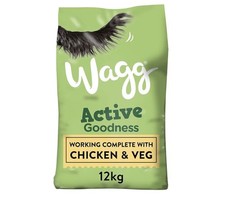 Wagg Active Goodness Complete Dry Adult Dog Food Chicken Veg 12kg - For All ... 1.30 per kilo