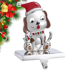 Christmas Stocking Holder For Mantel Dog Stocking Hanger Alloy Metal Fireplace