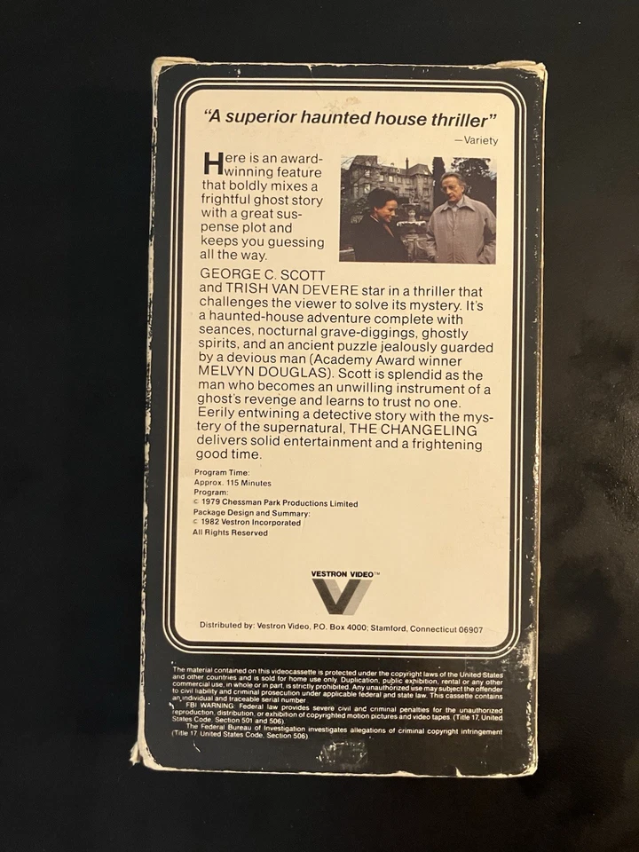 The Changeling VHS Tape Horror Movie Vestron Video ‘82/‘79 - Image 2 of 3