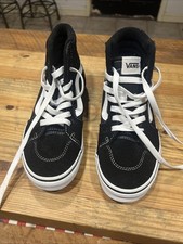 Image of Youth Black Suede Vans Hightop Sneakers Size 3