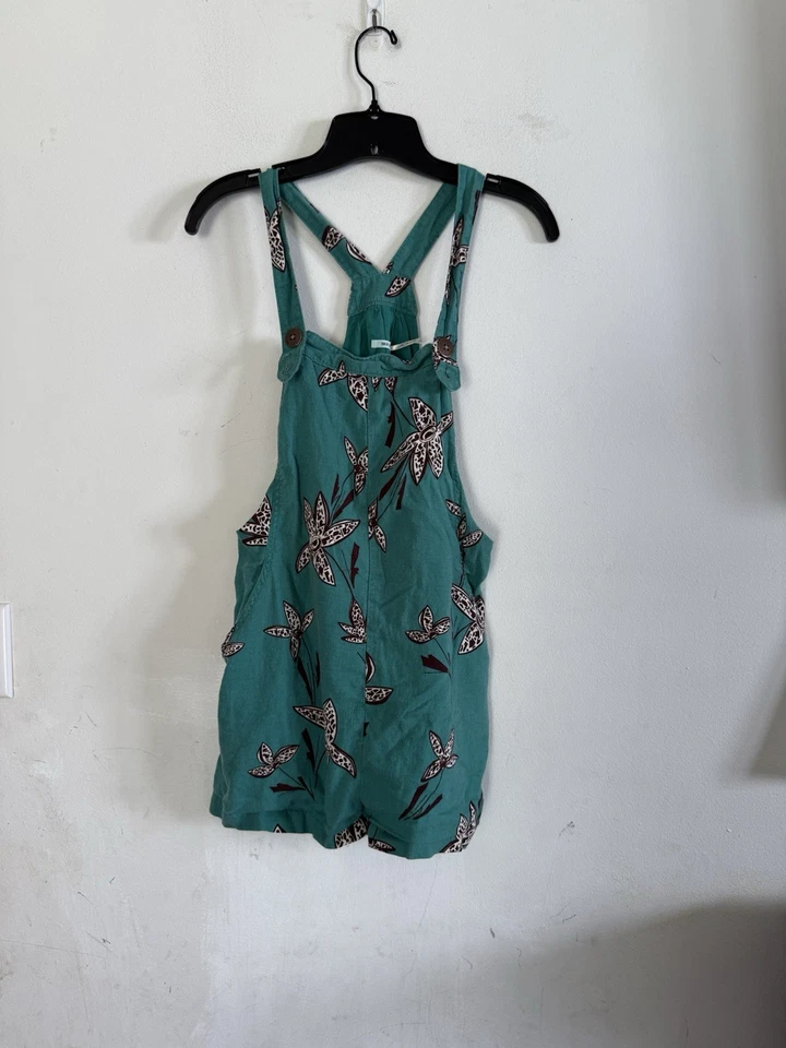 UO Kimchi Azul Mujer Lauren Lino Floral Mono Una Pieza, Talla XS Foto 2 de 4