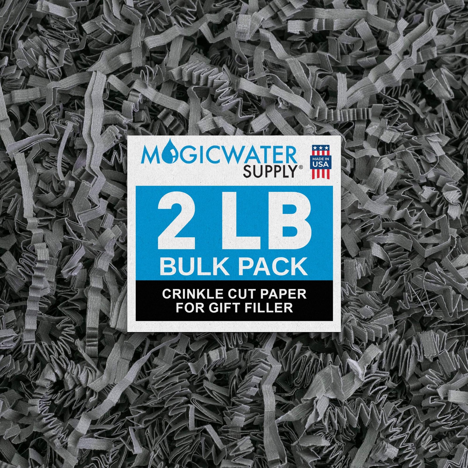 MagicWater Crinkle Cut Paper for Gift Baskets - 2LB - Slate 