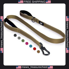 Dog Leash 6ft Heavy Duty Nylon with Padded Handles and Reflective Thread