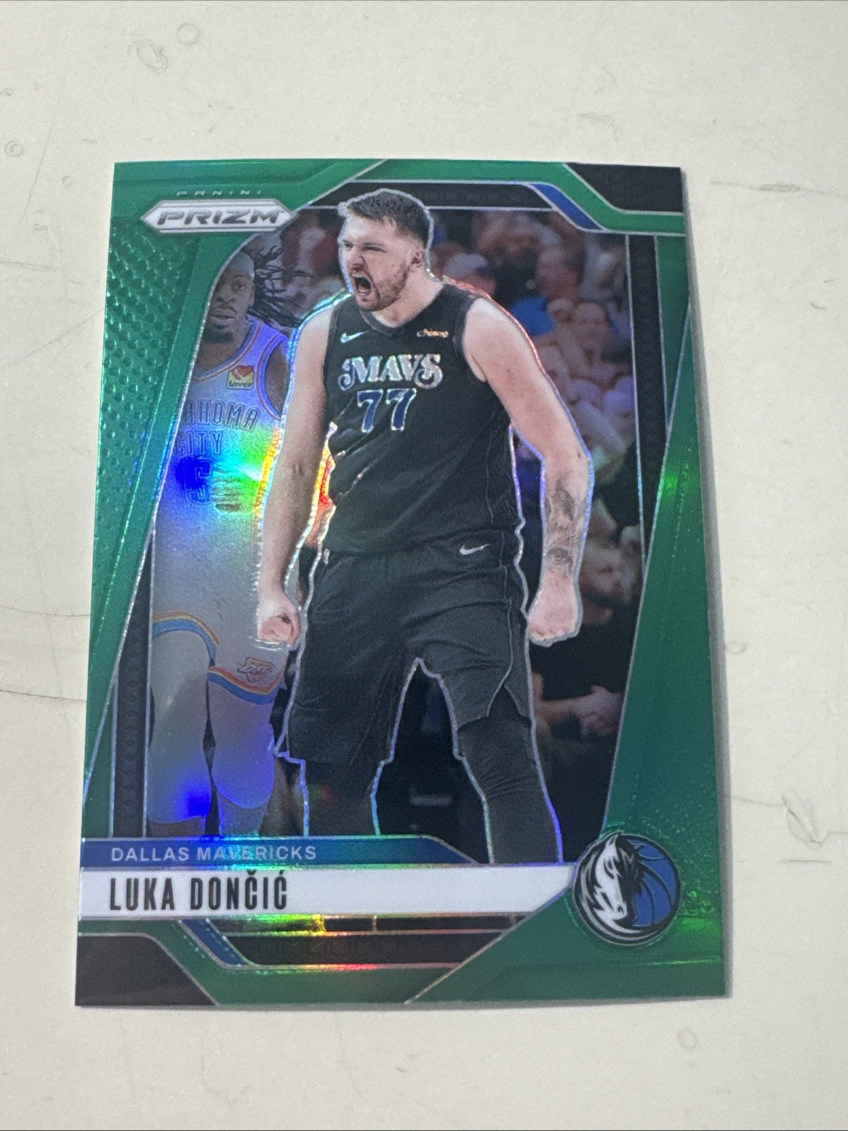 2024-25 Panini Prizm Luka Doncic Green Wave Prizm #89 Dallas Mavericks