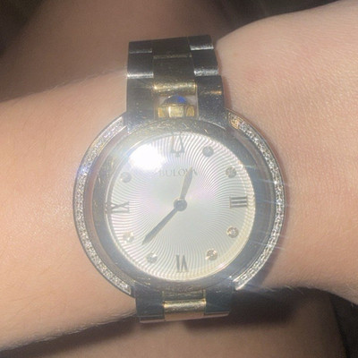 Bulova Women s Two-Tone Stainless Steel Quartz 30mm Roman Dial Bracelet