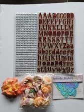 Orange DIY Graduation Cap Decorations Kit - Grad Cap Decor Flowers & Butterflies