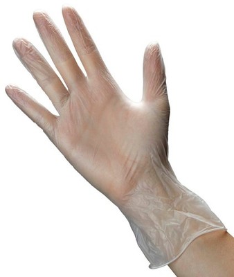 Einmalhandschuhe Vinyl Meditrade 2000PF transparent Größe L / 9, 100 Stück