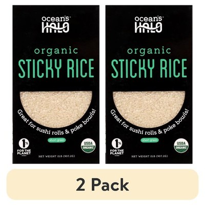 (2 pack) Organic White Sticky Sushi Rice, 2 lb.