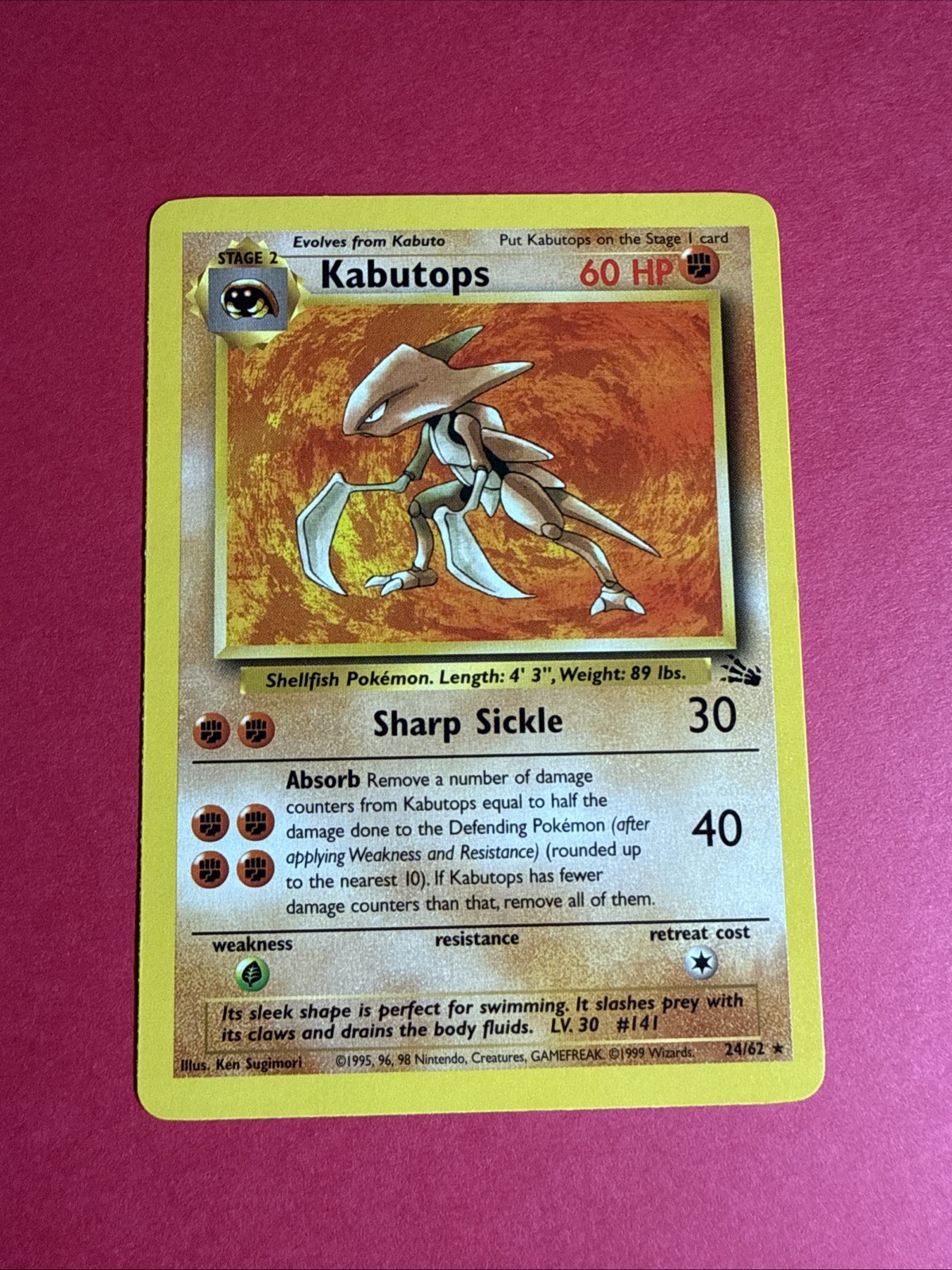 Kabutops 24/62 Fossil Regular NM-