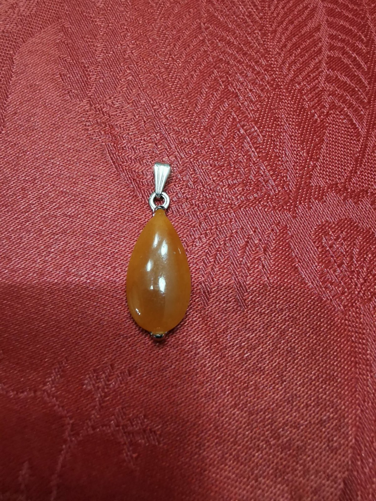Pendentif en cornaline naturelle véritable et argent 925 de haute qualité pour femme