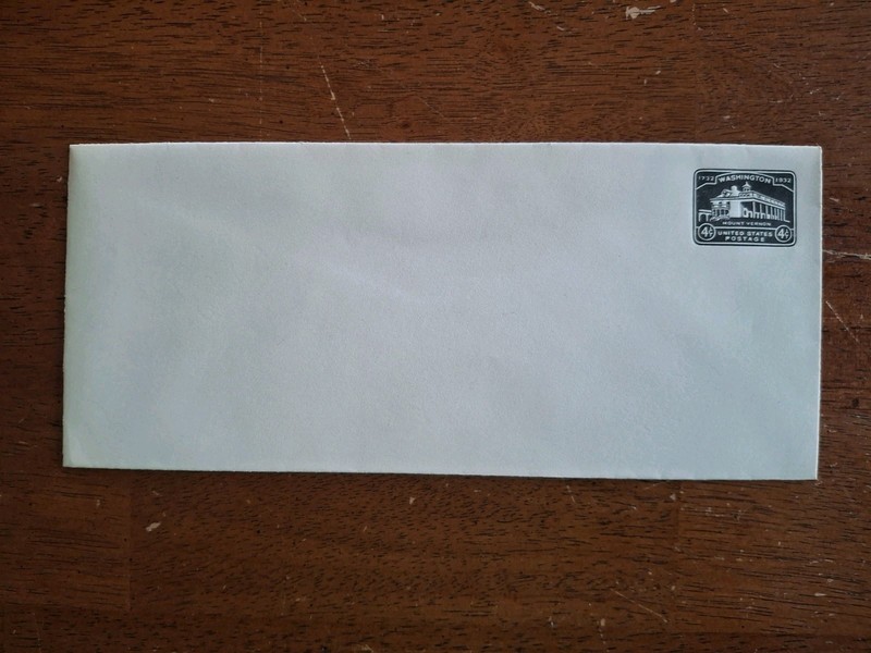 1932 US Sc. #U527 stamped envelope 4 cent mint #10 Envelope Unstuck Flap