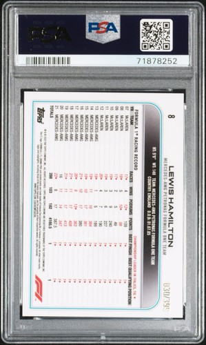 2022 Topps Chrom Formuła 1 Lewis Hamilton Purple Refractor #/399 PSA 9 - Zdjęcie 2 z 2