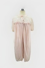 Vintage Pink Nylon  Lace Nightgown  Robe Peignoir Set Sz 38 Lingerie