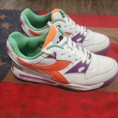 Diadora Rebound Ace sz 10 white, Vermillion orange 