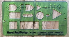 Berol Rapidesign Template - 3/4 Size Standard Logic Symbols - R-543 Drafting