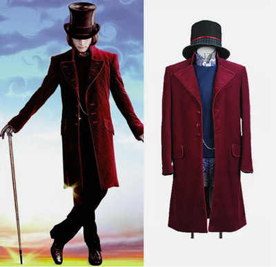 Willy Wonka Charlie and the Chocolate Factory Johnny Depp Cosplay Suit Costume