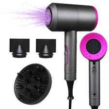 Sèche Cheveux Hair Dryer Pro 2000W Ionique 3 Embouts Diffuseur Silencieux