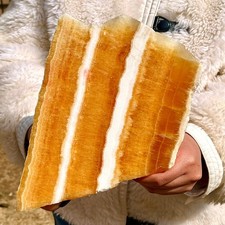 Fiocchi di calcite gialla naturale 2,95 libbre lucidatura minerale cristallo terapia energetica