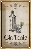 Blechschild 30X20 Cm Alkohol 1761 Gin Tonic Essen Trinken Bar Club Deko Geschenk