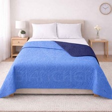 Copriletto Trapuntato Double Face Microfibra Primaverile Estivo Bicolore