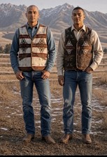 Pendleton Southwest Red Star Wool Vest Size L Native Aztec Reversible Outdoors