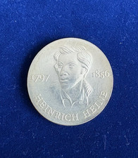 Münze 10 Mark, Gedenkmünze DDR Heinrich Heine 1972 Silber