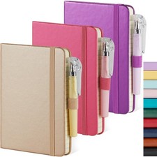3 Pack Pocket Notebook Journal with Pen, Mini Small Notepad Notebook 3.7" x 5...