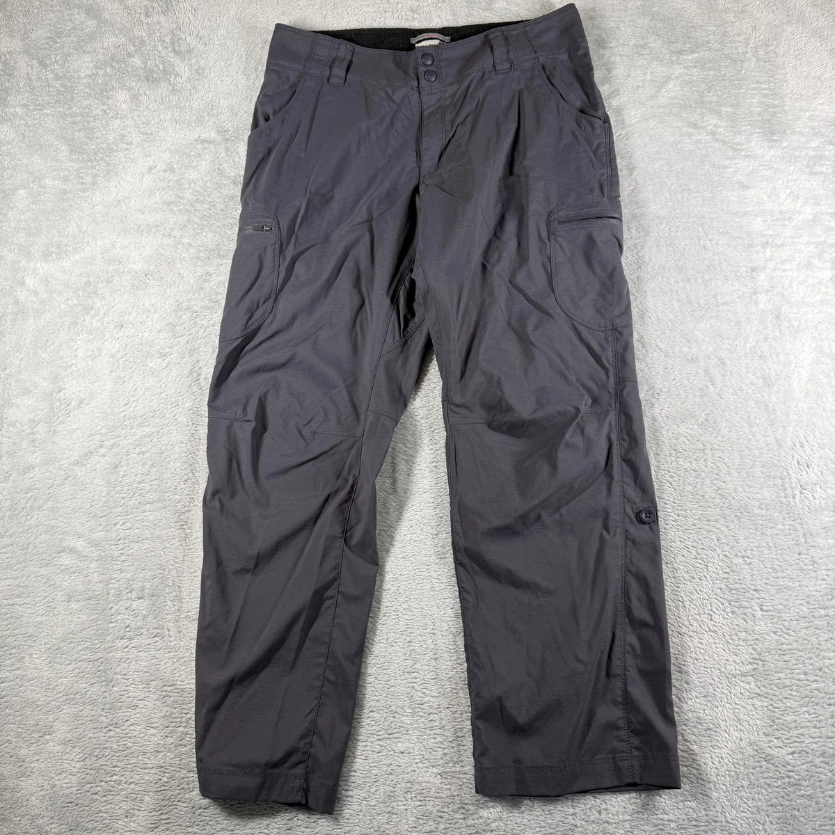 Jupe-short LL Bean Cargo Grise - Femme Taille 8 - Poches Zippées - Randonnée, été