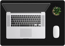 ZBRANDS 24x17 Leather Desk Pad Midnight Black Reversible Blotter Mat