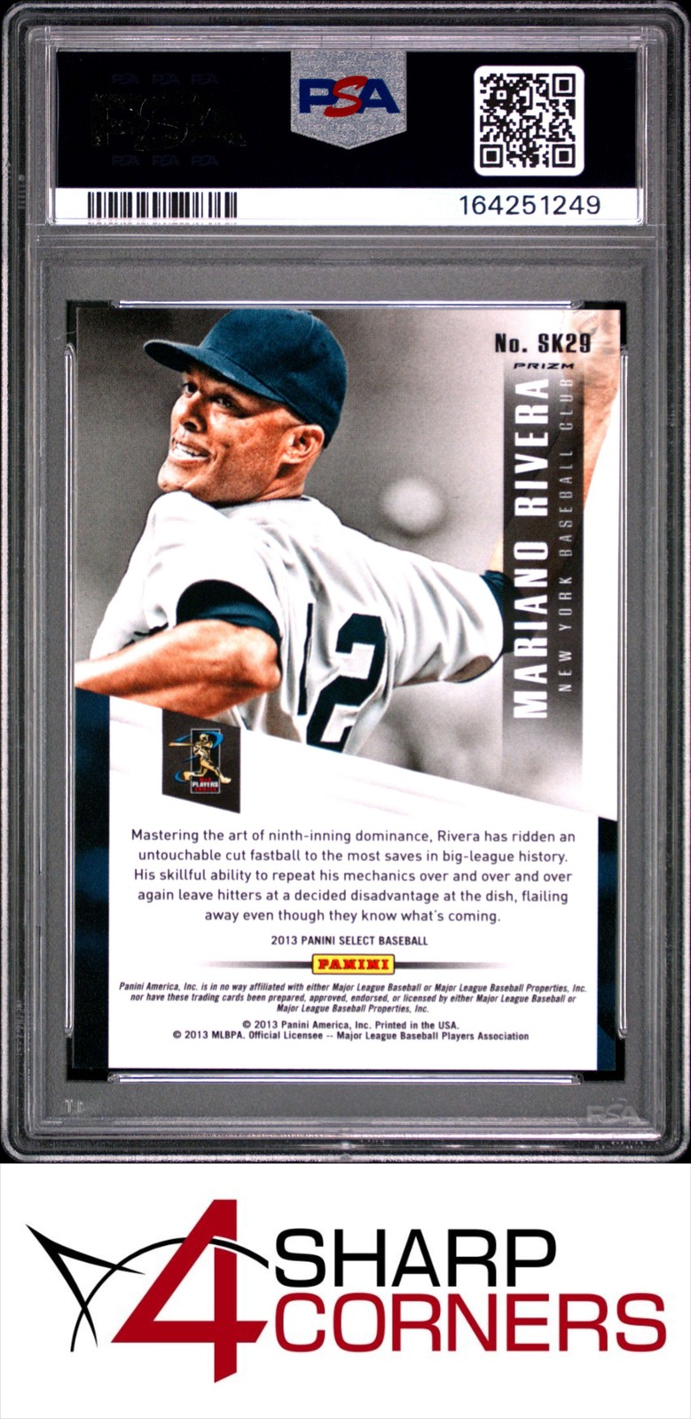 2013 PANINI SELECT SKILLS PRIZM #SK29 MARIANO RIVERA HOF POP 3 PSA 9 view 2