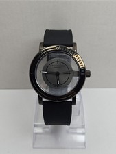 Stuhrling Original Aviator Mens Quartz Silver Dial Rubber Watch 42mm New Battery