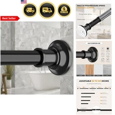 Adjustable Tension Shower Curtain Rod Stainless Steel No Drill Rustproof 30-1...