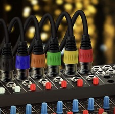 XLR Microphone Cable 25 ft 6 Pack Gold-Plated 3-pin Male to Female Balanced