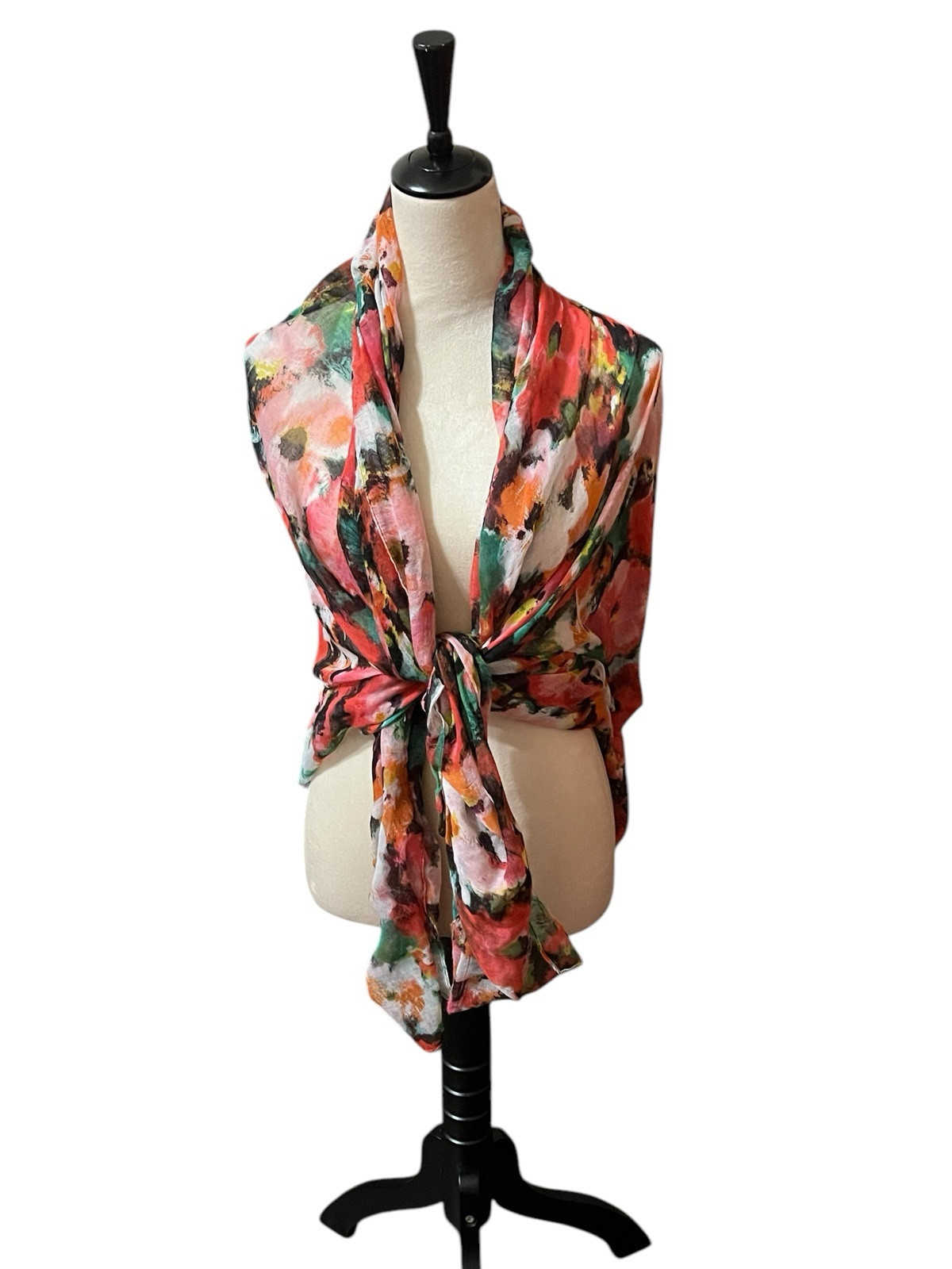 Scarf NEW Floral Rectangular Lightweight Large Gr… - image 3
