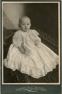 Cabinet Card Photo Baby Christening Gown 1886-1920 Louis Jacobs Studio Chicago